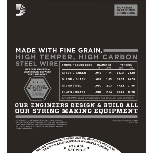 D´ADDARIO ECB81 STRENGER TIL ELBASS - bakside info 2